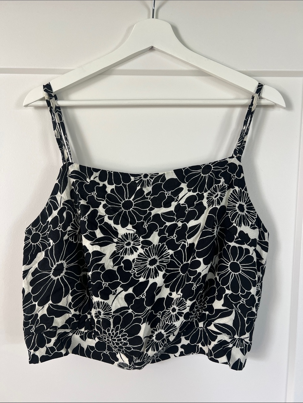 Anthropologie Black & White Floral Top